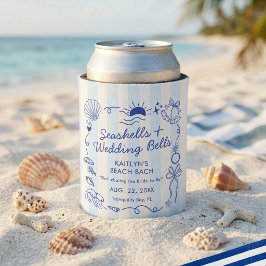 Muscheln & Hochzeitsglocken Strand-Junggesellinnen Dosenkühler