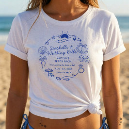 Muscheln & Hochzeitsglocken Strand-Junggesellinnen T-Shirt
