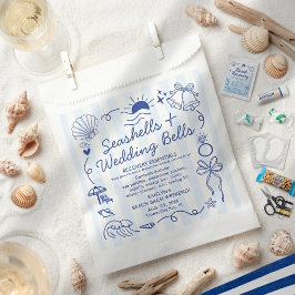 Muscheln & Hochzeitsglocken Strandparty-Erholungsk Geschenktütchen