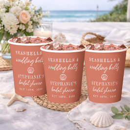 Muscheln Hochzeitsglocken Terrakotta Brautparty Pappbecher