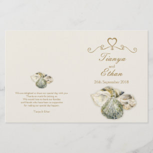 Muscheln Hochzeitsprogramm für Aquarellkunst
