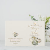 Muscheln Hochzeitsprogramm für Aquarellkunst (Stehend Vorderseite)