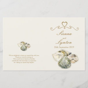 Muscheln Hochzeitsprogramm für Aquarellkunst