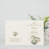 Muscheln Hochzeitsprogramm für Aquarellkunst (Stehend Vorderseite)