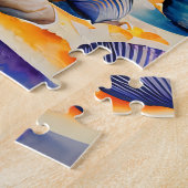 Muscheln im farbenfrohen Hintergrund Puzzle (Seite)