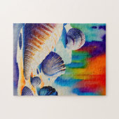 Muscheln im farbenfrohen Hintergrund Puzzle (Horizontal)
