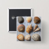 Muscheln im Hintergrund Button (Vorne & Hinten)