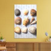 Muscheln im Hintergrund Leinwanddruck (Insitu (Wohnzimmer))