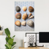 Muscheln im Hintergrund Poster (Heimbüro)