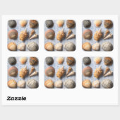 Muscheln im Hintergrund Quadratischer Aufkleber (Blatt)