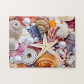Muscheln im Puzzle am Strand (Horizontal)