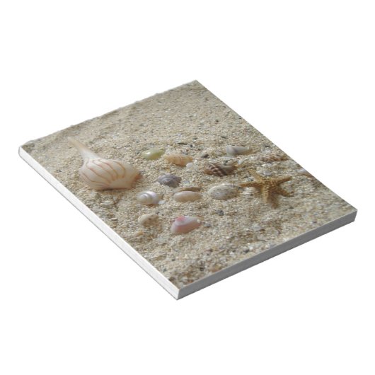Muscheln im Sand Notizblock (angewinkelt)