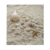 Muscheln im Sand Notizblock (Vorderseite)