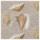 Muscheln im Sand Stoff (Nahaufnahme)