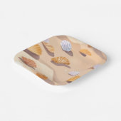 Muscheln im Sand | Strand Wasserfarbe Pappteller (Gewinkelt)