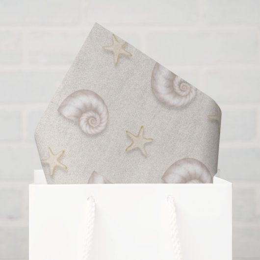 Muscheln im Sandpapier Seidenpapier (Geschenk Tasche)