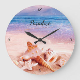 Muscheln im Sea Beach Paradise Große Wanduhr