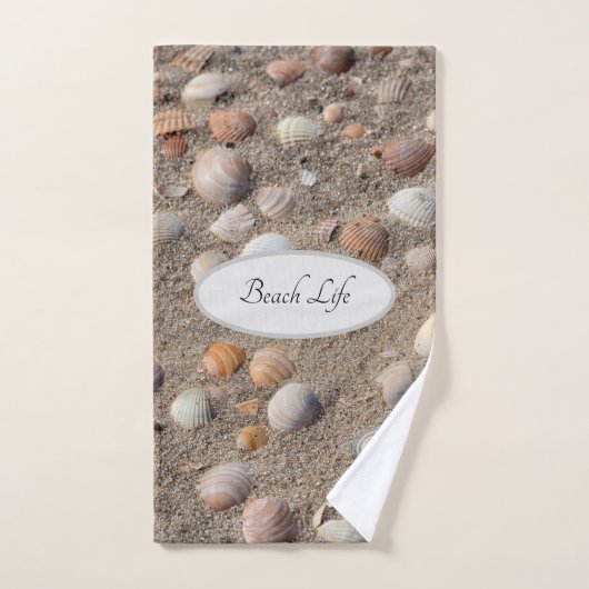 Muscheln im sommerlichen Foto mit Text Badhandtuch Set (Handtuch)
