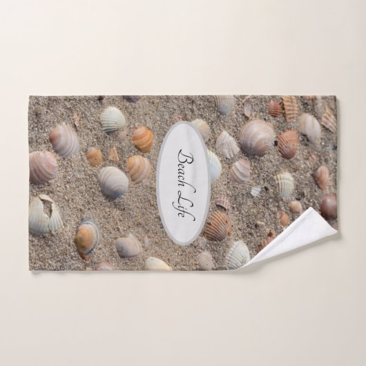 Muscheln im sommerlichen Foto mit Text Badhandtuch Set (Handtuch)