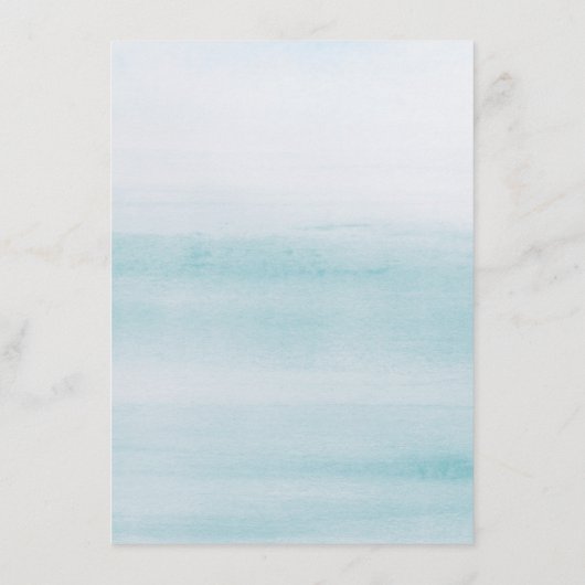 Muscheln im Wasserfarben Ocean Beach Hochzeitdetai Begleitkarte (Rückseite)