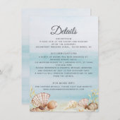 Muscheln im Wasserfarben Ocean Beach Hochzeitdetai Begleitkarte (Vorne/Hinten)