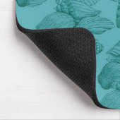 Muscheln in Aqua Mousepad (Ecke)
