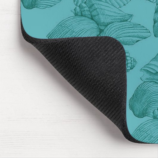 Muscheln in Aqua Mousepad (Ecke)