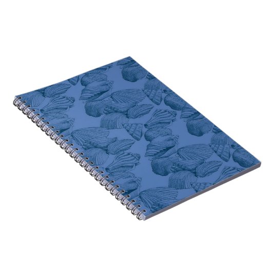 Muscheln in Blau Notizblock (Rechte Seite)