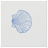 Muscheln in Blau und Weiß Stoff (Nahaufnahme)