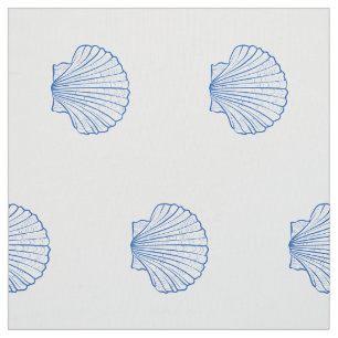 Muscheln in Blau und Weiß Stoff