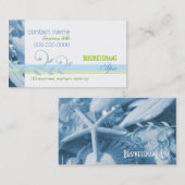 Muscheln in der blauen Geschäfts-Karte Visitenkarte (Vorne/Hinten)