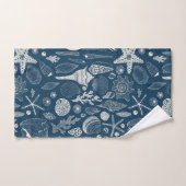 Muscheln in dunkelblau badhandtuch set (Handtuch)