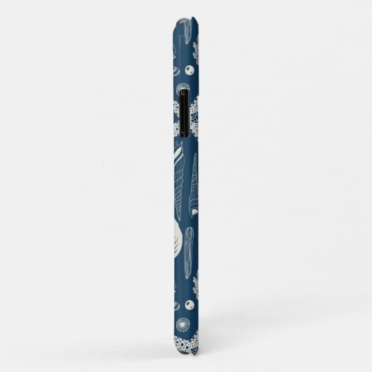 Muscheln in dunkelblau Case-Mate iPhone hülle (Hinten/Rechts)