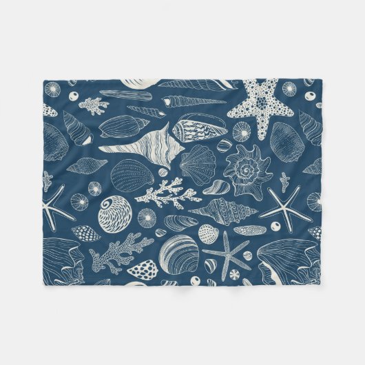 Muscheln in dunkelblau fleecedecke (Vorderseite (Horizontal))