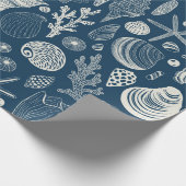 Muscheln in dunkelblau geschenkpapier (Ecke)