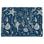 Muscheln in dunkelblau große geschenktüte (Vorderseite)