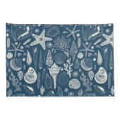 Muscheln in dunkelblau kissenbezug (Rückseite-Rechts)