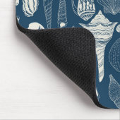 Muscheln in dunkelblau mousepad (Ecke)