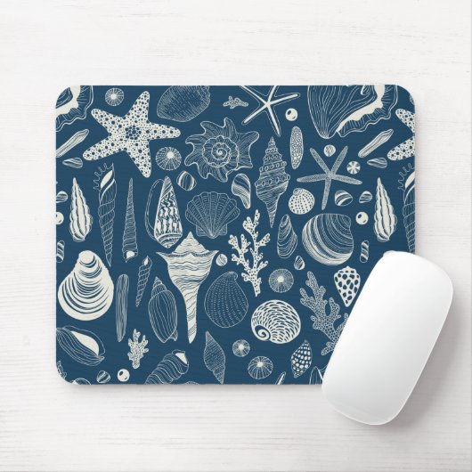 Muscheln in dunkelblau mousepad (Mit Mouse)