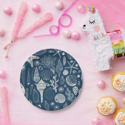 Muscheln in dunkelblau pappteller (Party)