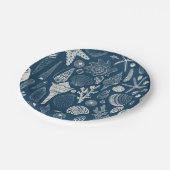 Muscheln in dunkelblau pappteller (Schrägansicht)