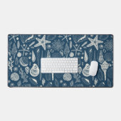 Muscheln in dunkelblau schreibtischunterlage (Tastatur & Maus)