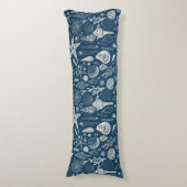 Muscheln in dunkelblau seitenschläferkissen (Vorderseite Vertikal)