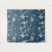 Muscheln in dunkelblau wandteppich (Vorderseite (Horizontal))