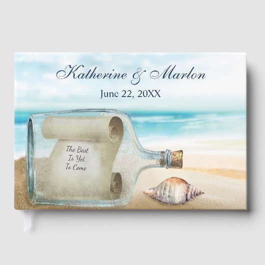 Muscheln in Flaschen | Hochzeit Gästebuch (Vorderseite)