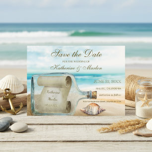Muscheln in Flaschen   Nautische Hochzeit Save The Date
