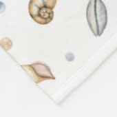 Muscheln in pastellblau-blau-grün fleecedecke (Ecke)