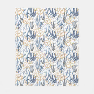 Muscheln in pastellblau-blau-grün fleecedecke