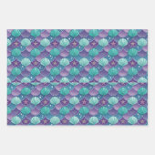 Muscheln in Rosa und Blau Geschenkpapier Set (Vorderseite)