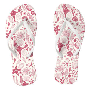 Muscheln in Viva Magenta - Farbe des Jahres 2023 Badesandalen